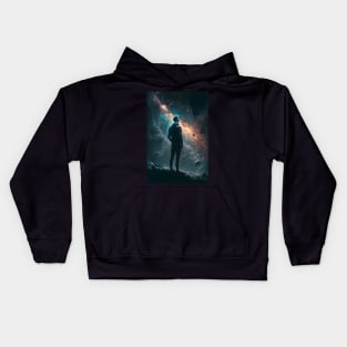 Man Gazing at the Stars Kids Hoodie